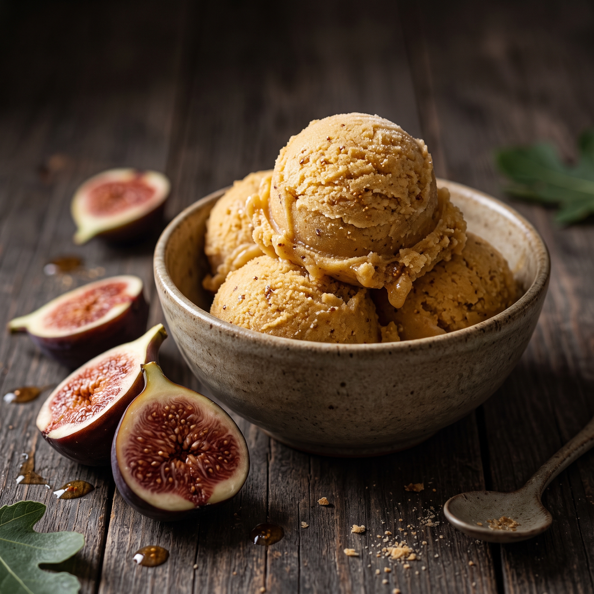 Fig ice cream made with Egyptian fig puree