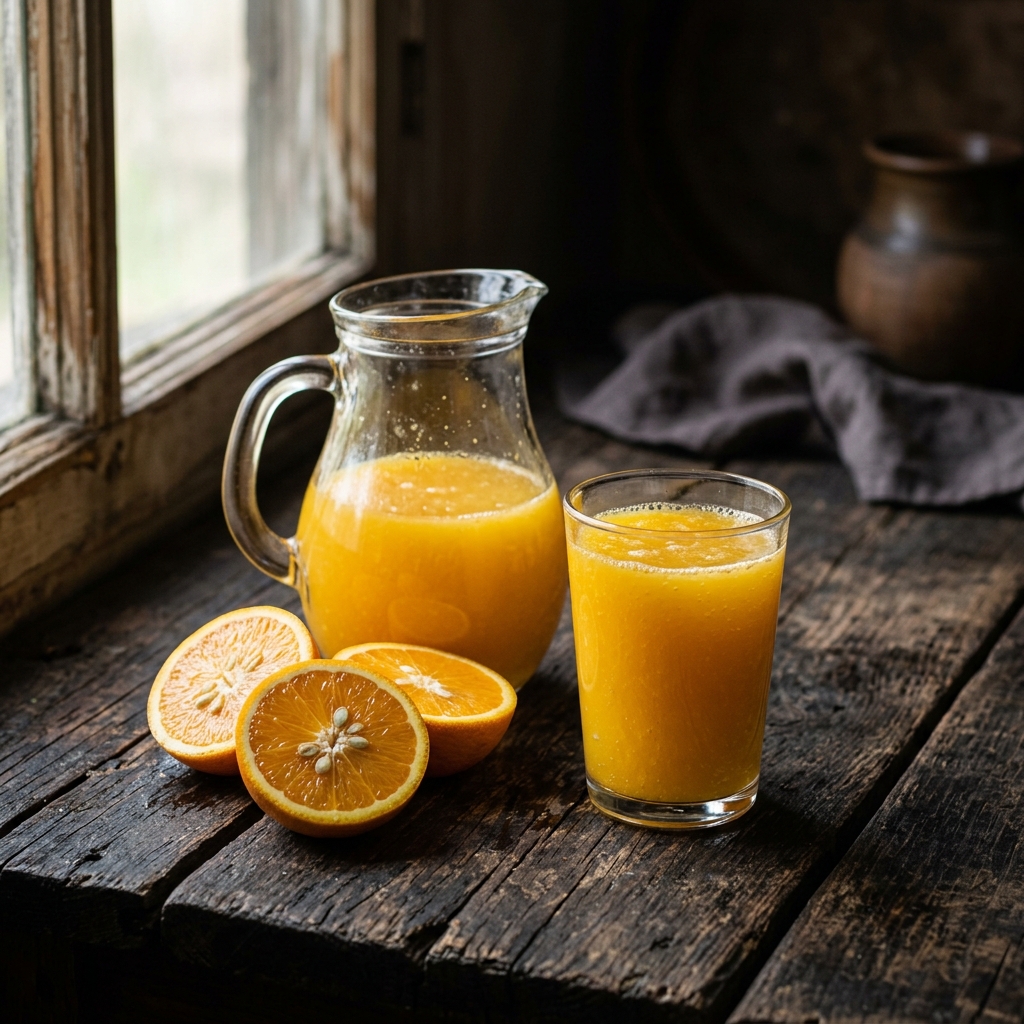 Orange juice made with Egyptian orange concentrate