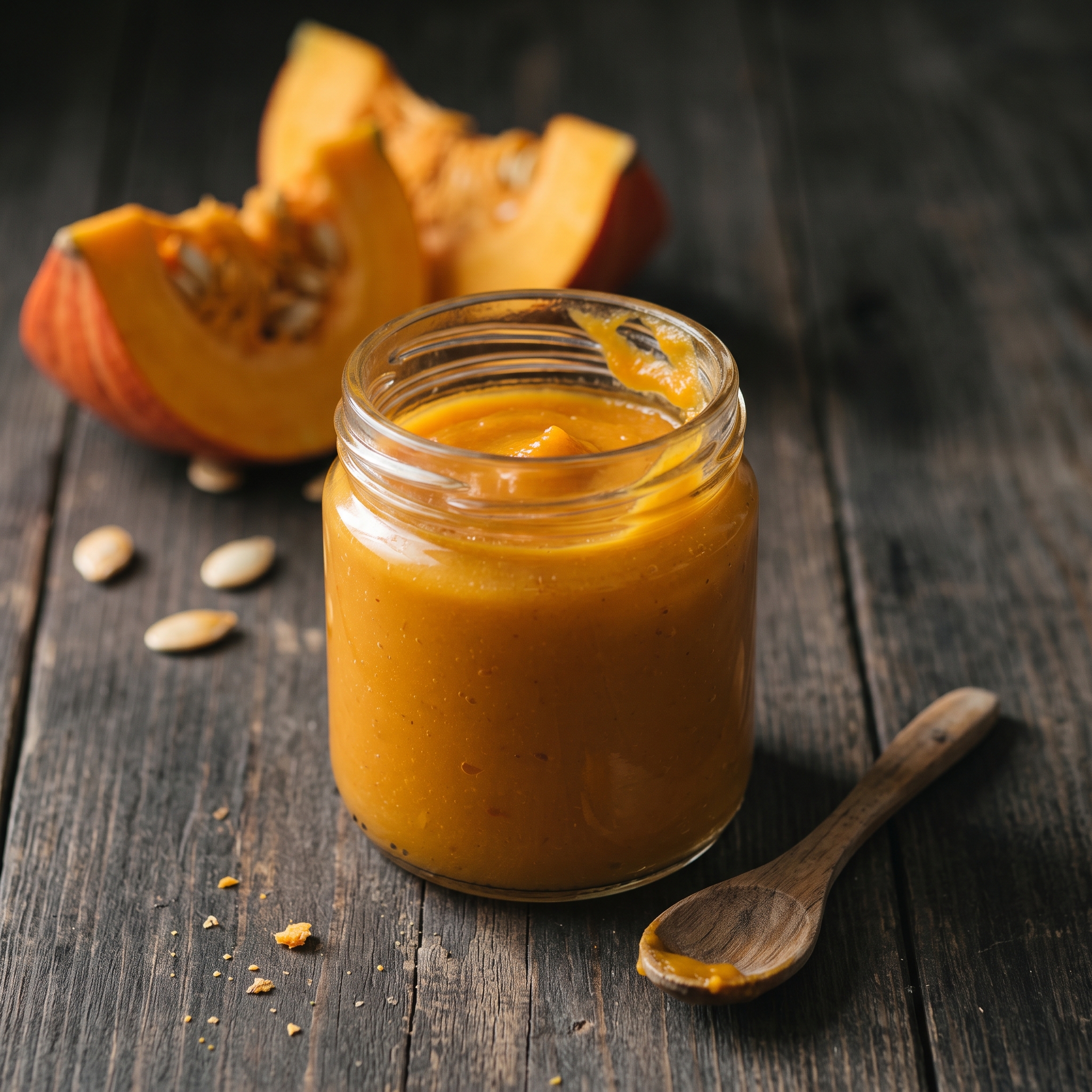 Baby food made with Egyptian pumpkin puree