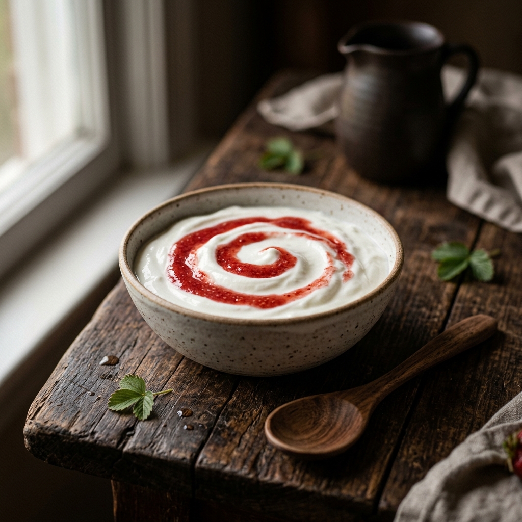 Yogurt and dairy made with Egyptian strawberry puree