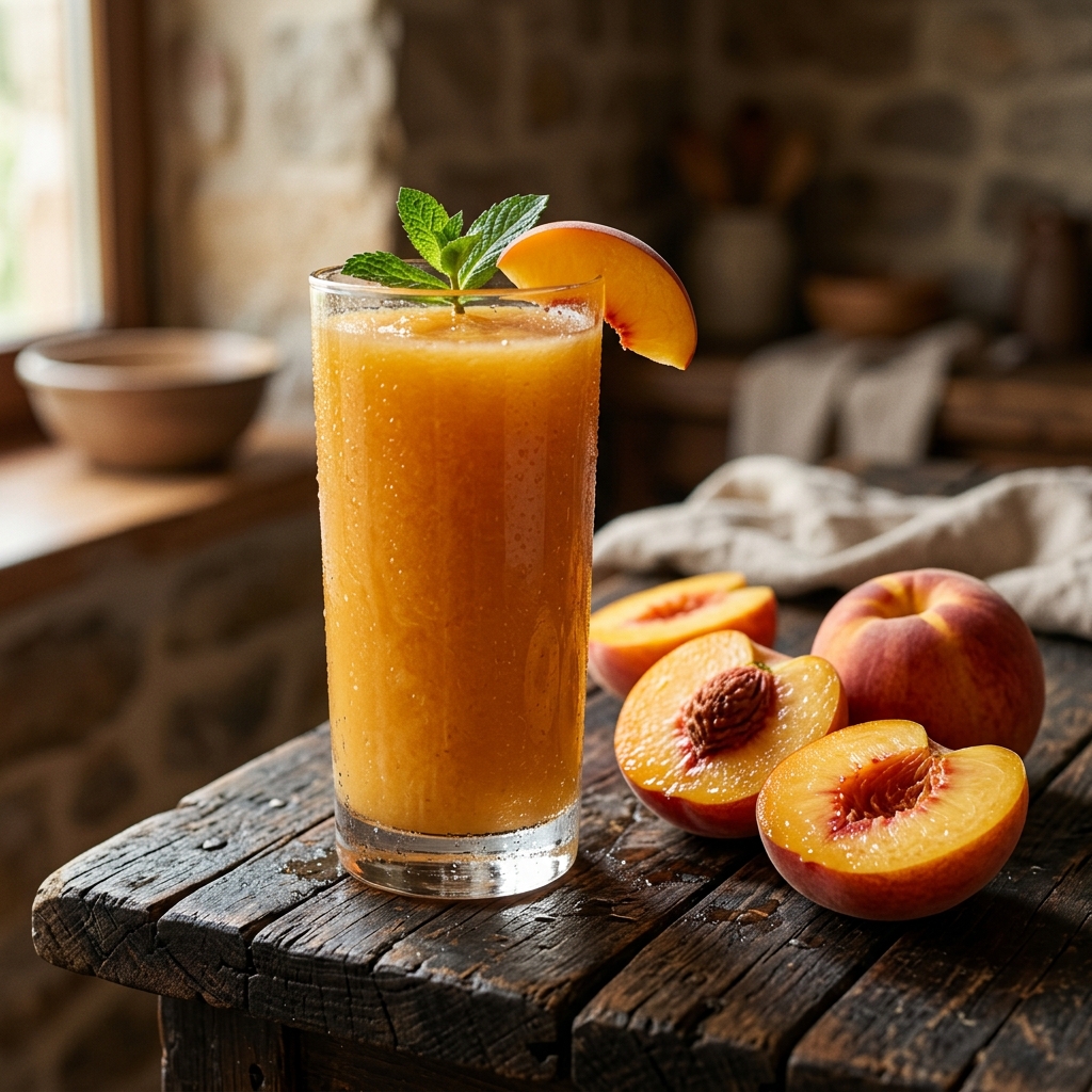 Peach juice made with Egyptian peach puree