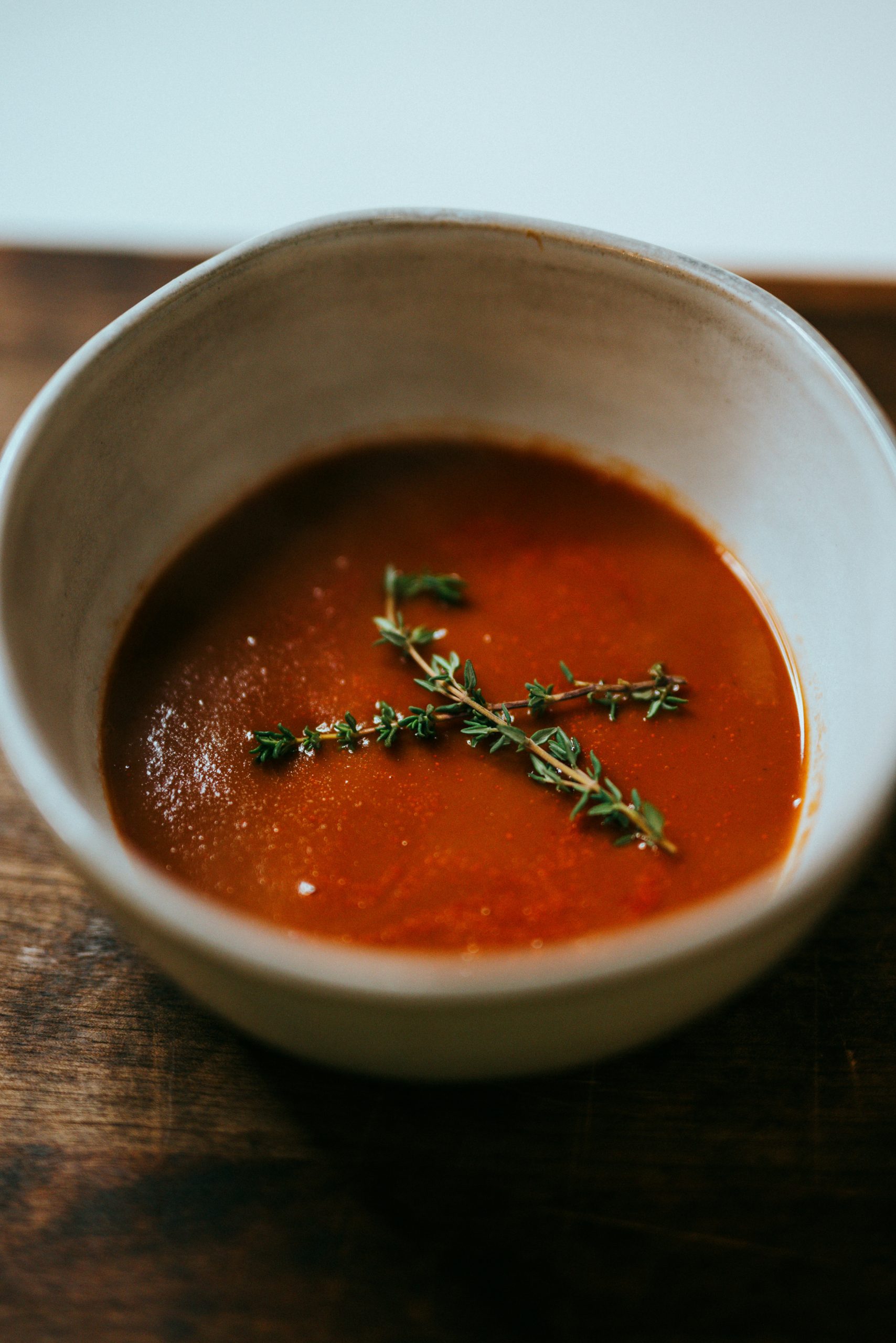 Tomato soup made with tomato paste concentrate